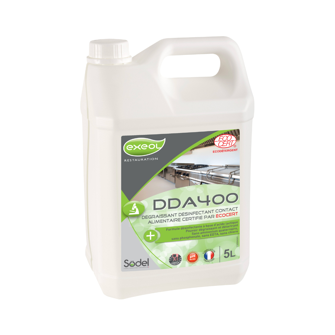 Dégraissant désinfectant alimentaire concentré DDA 400- Ecologique - 5 Litres