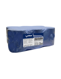 Bobine papier essuie mains dévidage central - 450 formats Bleue - Lot de 6