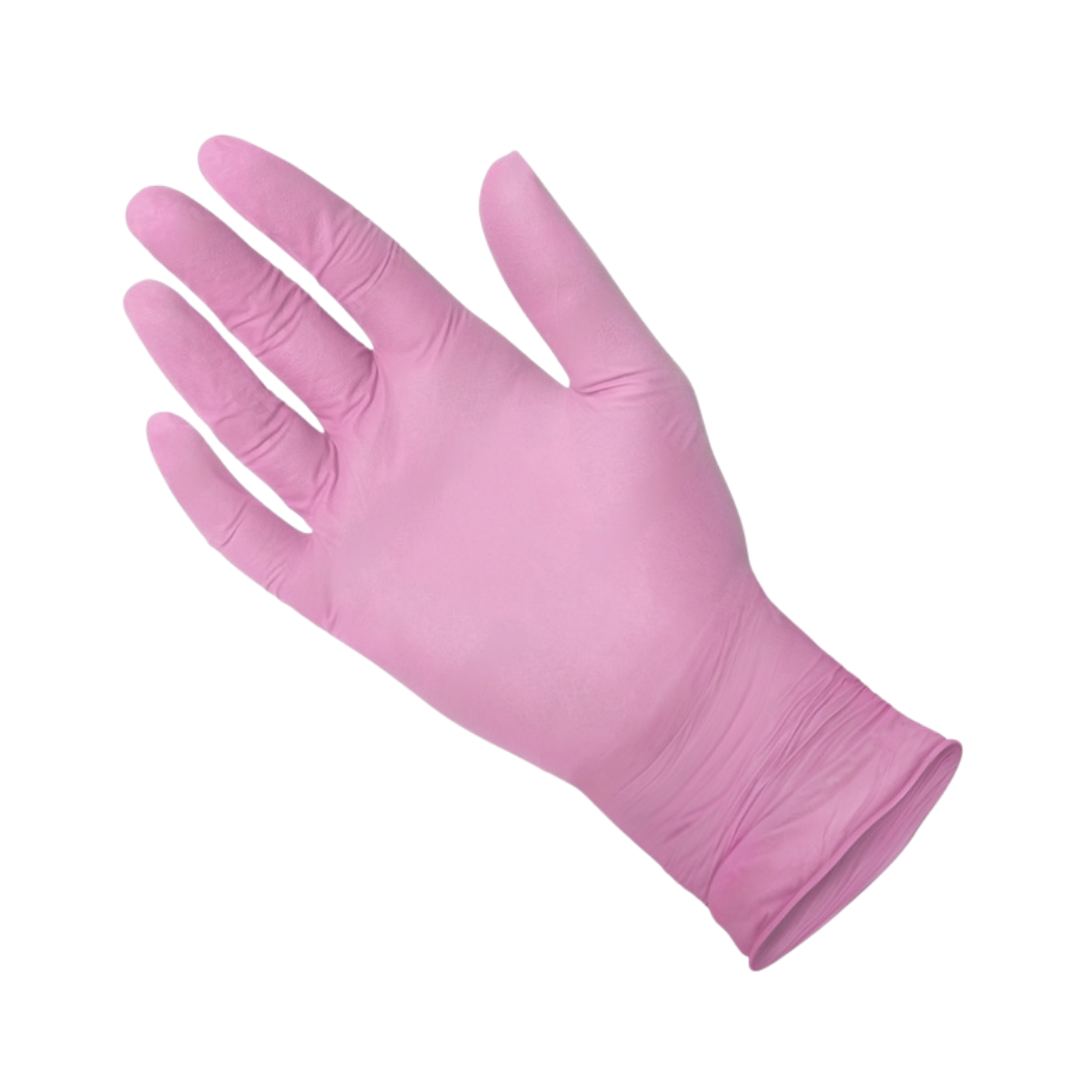 Gant nitrile non poudré - Couleur Rose - Boite de 100