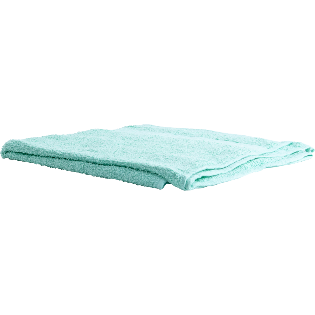 Drap bain lavable en coton - Dimensions : 70x140 cm - Couleur Verte