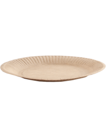 Assiettes rondes cartonnées kraft 17cm - Colis de 900