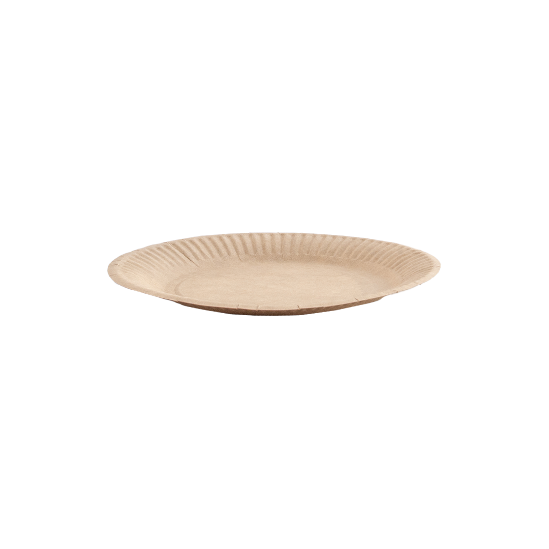 Assiettes rondes cartonnées kraft 17cm - Colis de 900