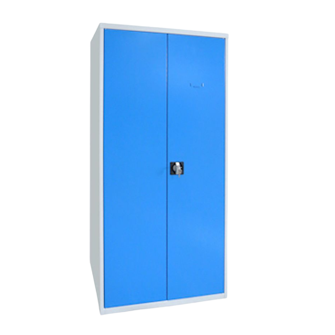 Armoire métal 2 portes - penderie et lingère 80x49x180 cm