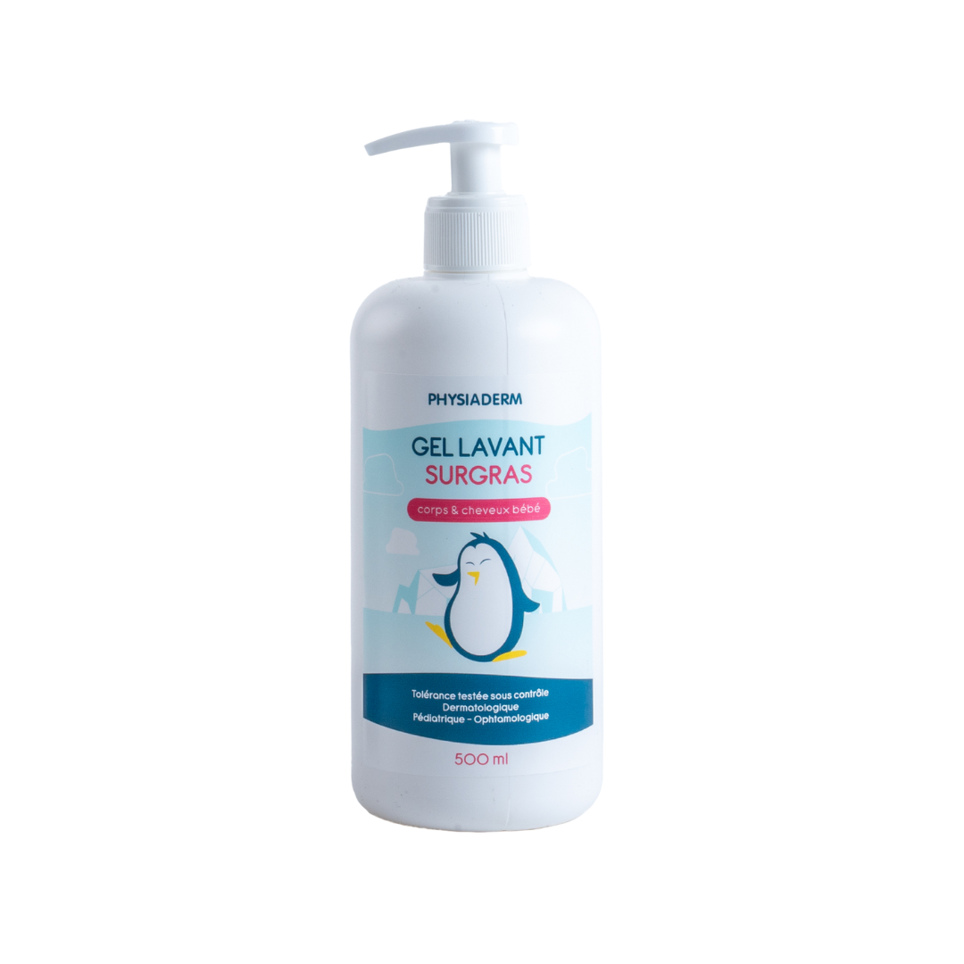 Shampooing gel douche bébé Physiaderm - Flacon 500mL