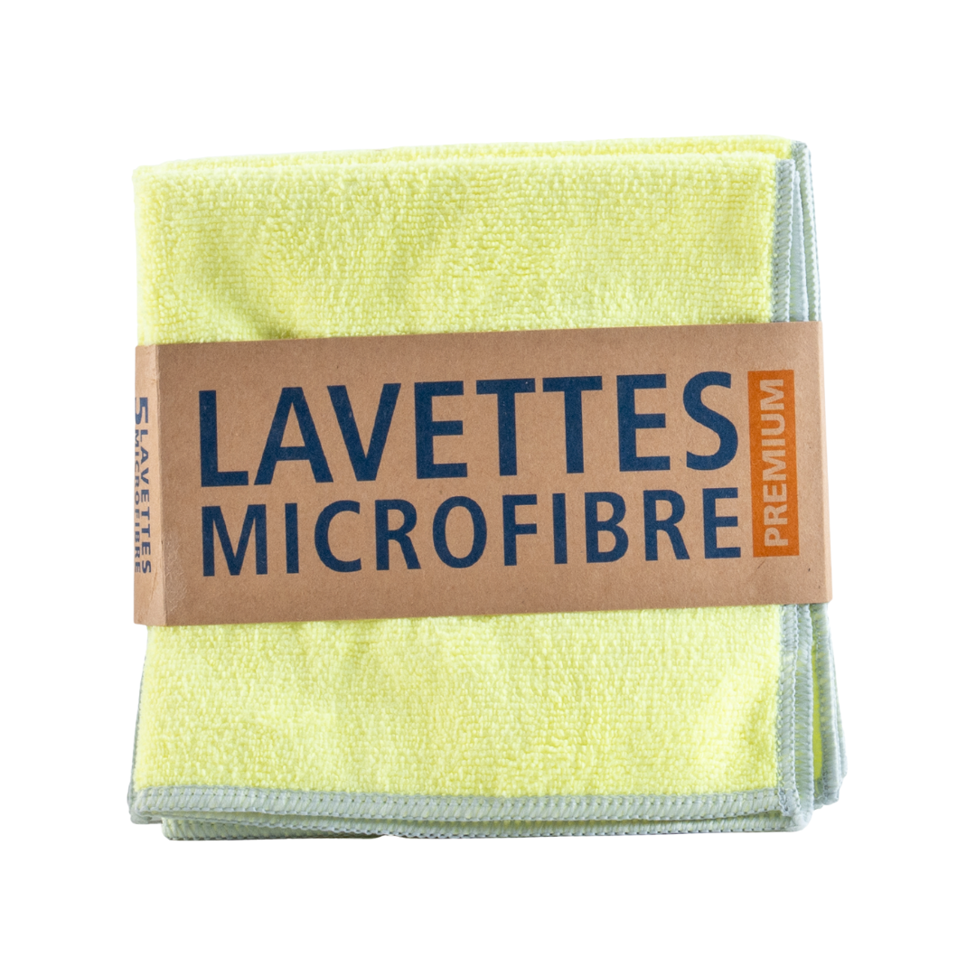 Lavette microfibre professionnelle - Lot de 5