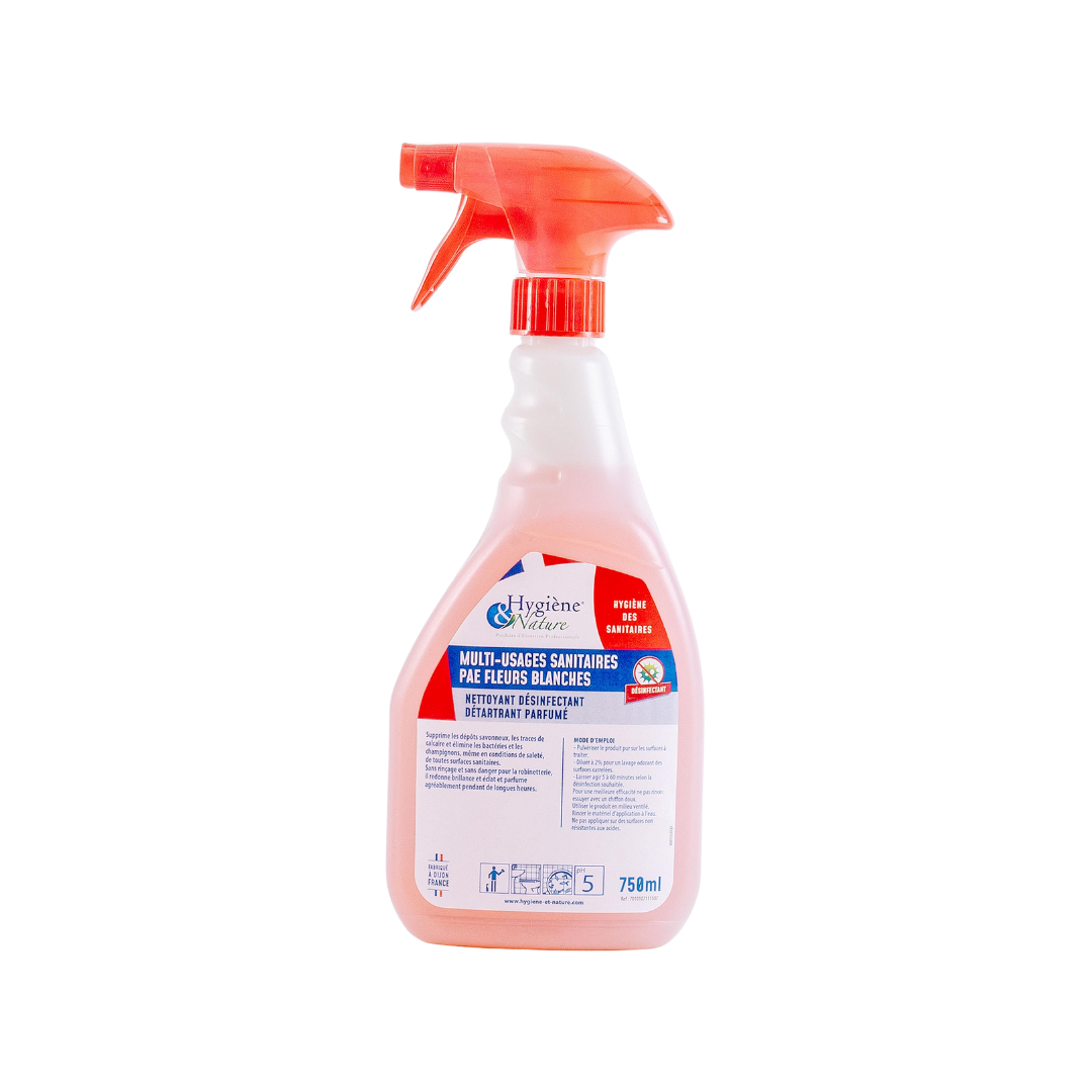 Multi-usages sanitaire fleurs blanches