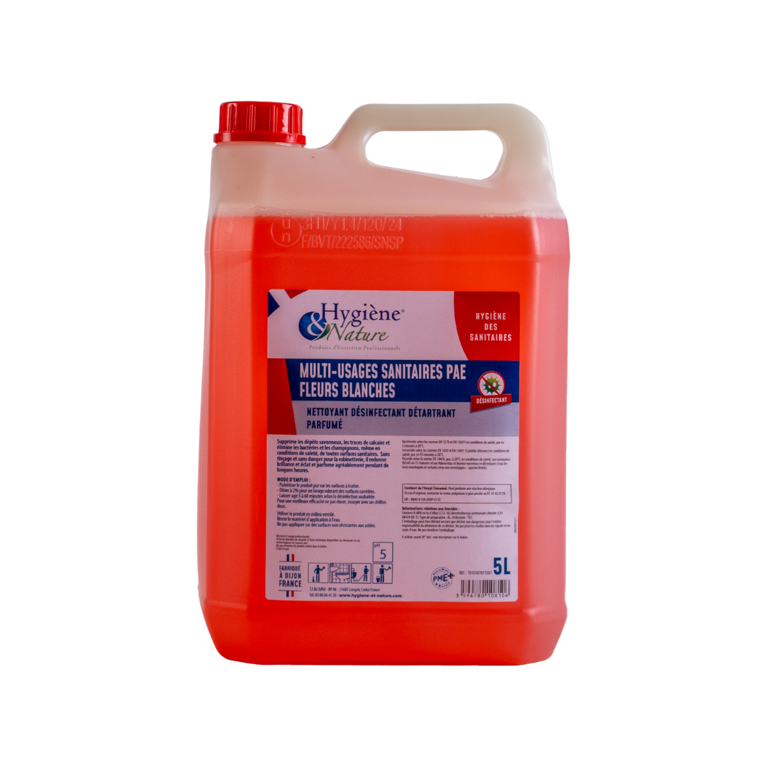 Multi-usages sanitaire fleurs blanches