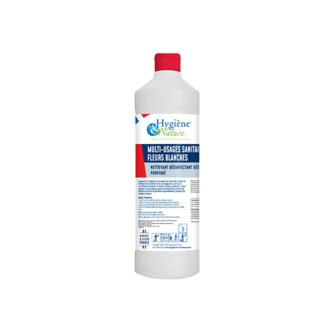 Multi-usages sanitaire fleurs blanches
