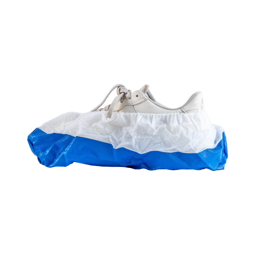 Surchaussure blanc avec semelle bleue renforcée - Colis de 300