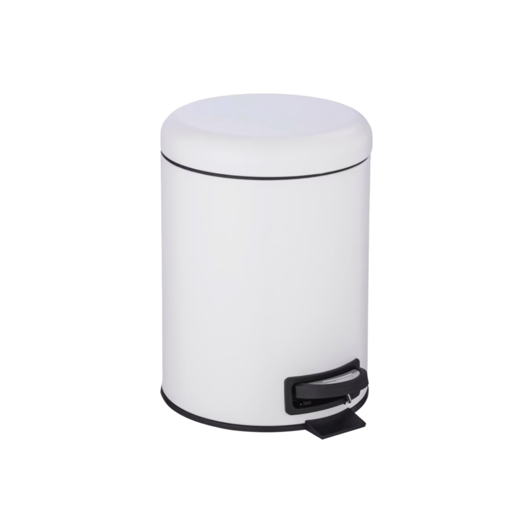 Poubelle acier époxy blanche -